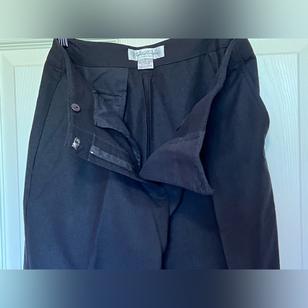 Brooks Brothers Women’s Black Stretch Wool Pants Sz 8 EUC Flat Front Straight Lg - Picture 7 of 14